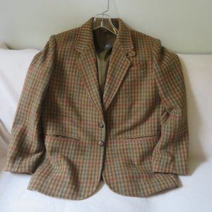 Liz Wear Brown Checked Wool Jacket